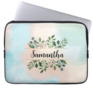 Capa Para Notebook Nome Botânico Personalizado Pastel Watercolor