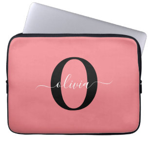 Capa Para Notebook Nome com Letra Maiúscula Personalizada Preto Branc