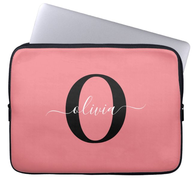 Capa Para Notebook Nome com Letra Maiúscula Personalizada Preto Branc (Frente)