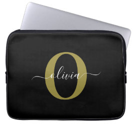 Capa Para Notebook Nome com Letra Maiúscula Personalizada Preto Branc