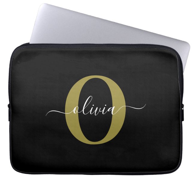 Capa Para Notebook Nome com Letra Maiúscula Personalizada Preto Branc (Frente)