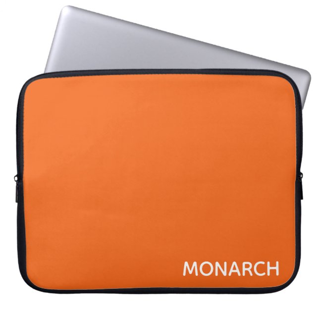 Capa Para Notebook Nome da cor laranja da borboleta monarca (Frente)