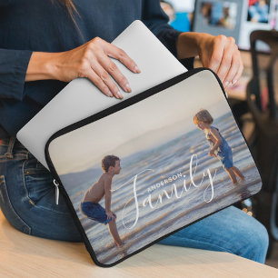 Capa Para Notebook Nome da Família Personalizada de Modelo de Foto Mo