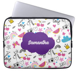 Capa Para Notebook Nome da Menina Bonita Rosa de Volta ao Script Esco