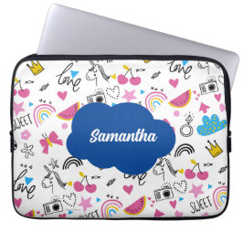 Capa Para Notebook Nome da Menina Bonita Rosa de Volta ao Script Esco