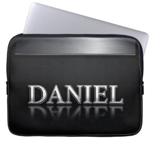 Capa Para Notebook Nome Daniel com Metal Líquido Gotejando