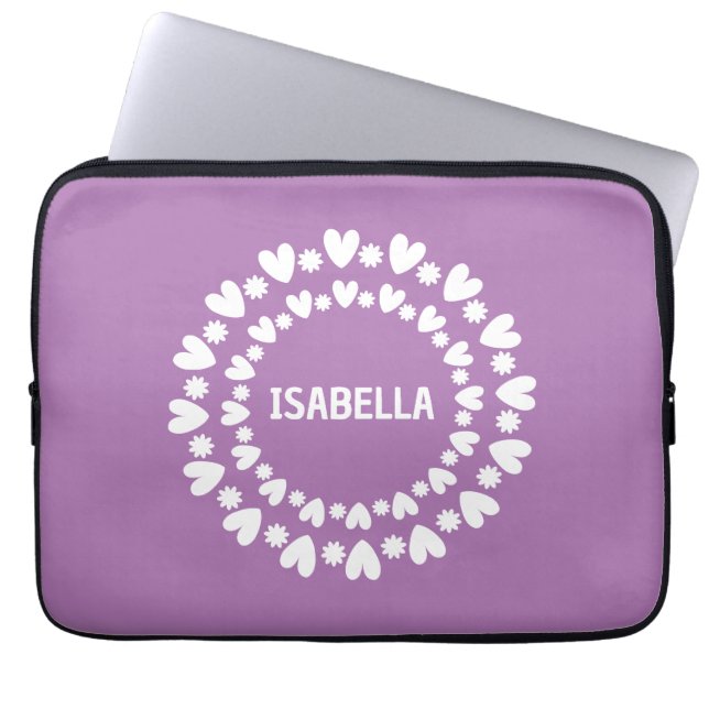 Capa Para Notebook Nome Das Flores E Corações (Frente)