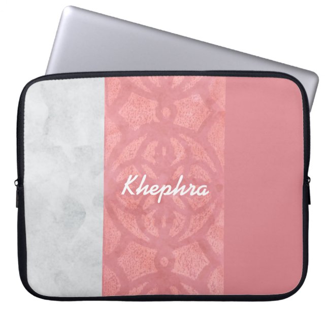Capa Para Notebook Nome de Aquarela da Cinza Rosa-Rosa-Rosa (Frente)