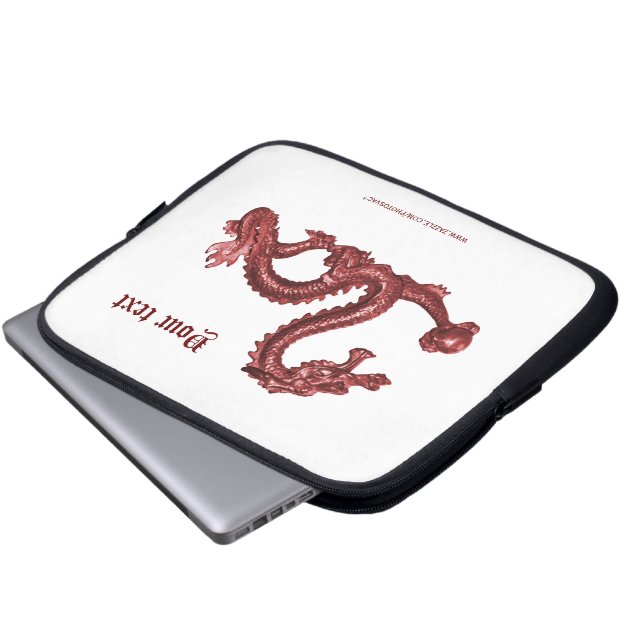 Capa Para Notebook Nome de Dragão Chinês Personalizado Design de Fant (Frente Inferior)