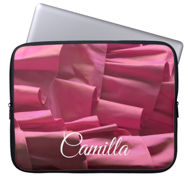 Capa Para Notebook Nome de Girly do Padrão de Padrões Rosa Quente Per (Frente)