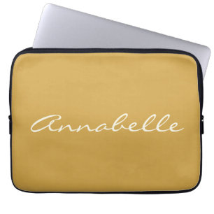 Capa Para Notebook Nome de Script Manuscrito Amarelo Elegante Persona