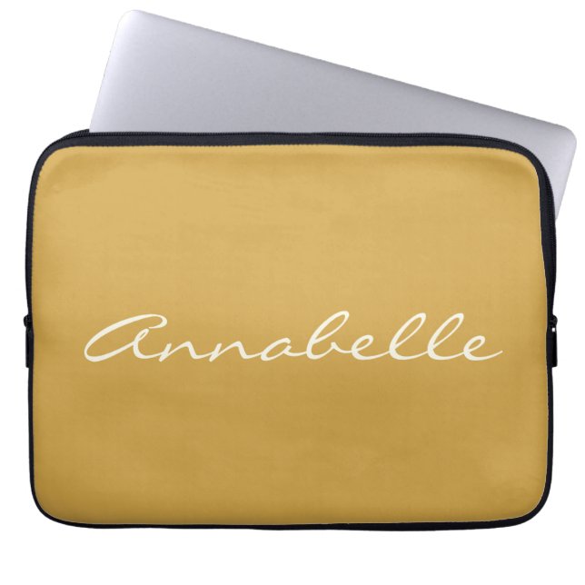 Capa Para Notebook Nome de Script Manuscrito Amarelo Elegante Persona (Frente)