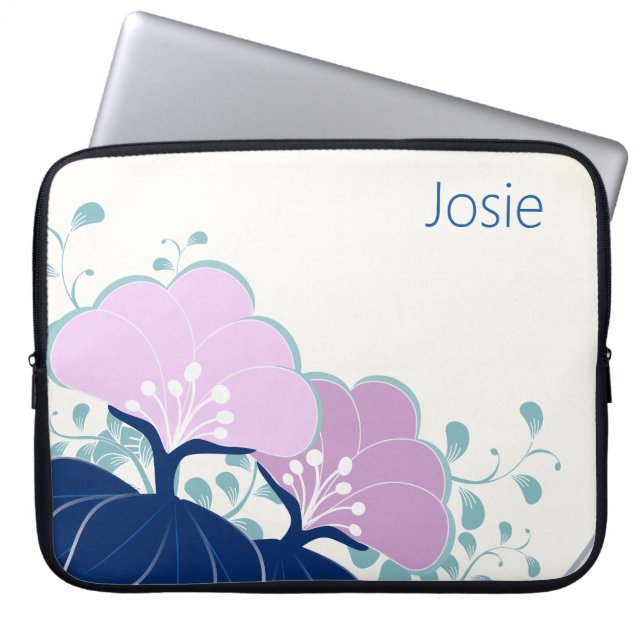 Capa Para Notebook Nome do Adicionar Camellias Rosa Elegante (Frente)