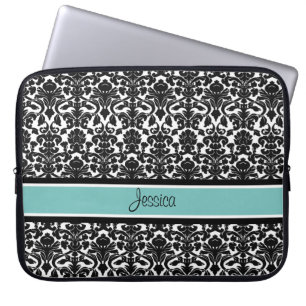 Capa Para Notebook Nome do costume do damasco da cerceta do laptop