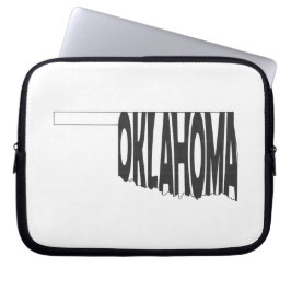 Capa Para Notebook Nome do Estado de Oklahoma Word Art Black