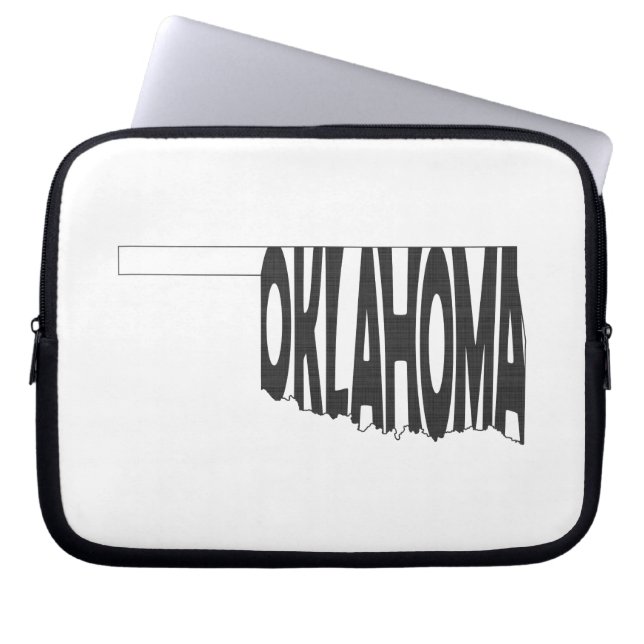 Capa Para Notebook Nome do Estado de Oklahoma Word Art Black (Frente)