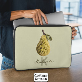 Capa Para Notebook Nome do Monograma de Pear Amarelo Mínimo Moderno
