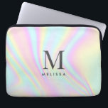 Capa Para Notebook Nome do Monograma Holográfico<br><div class="desc">Colorida Bolsa de laptop de Nome do Monograma Personalizado Holográfico Holográfico Colorido. Adicione seu nome,  monograma ou iniciais.</div>
