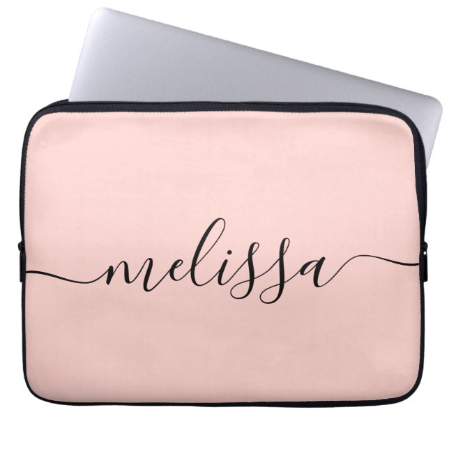 Capa Para Notebook Nome do Script de Assinatura Pink do Pastel Elegan (Frente)