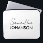 Capa Para Notebook Nome do Script do Monograma | Feminina Minimalista<br><div class="desc">Nome do Script do Monograma | Feminina Minimalista Moderna</div>