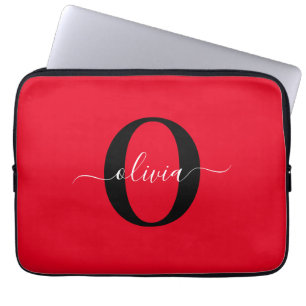 Capa Para Notebook Nome do Script Monograma Personalizado Branco Pret