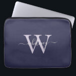 Capa Para Notebook Nome e Inicial Simples do Monograma Roxo<br><div class="desc">Um elegante design púrpura de ameixa com um simples nome de monograma cursivo e inicial.</div>