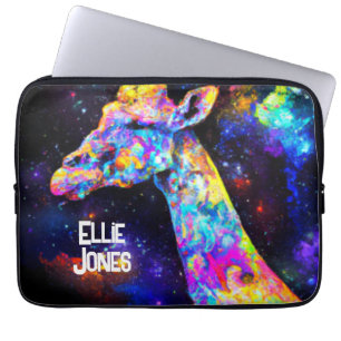 Capa Para Notebook Nome editável Psychedelic Giraffe