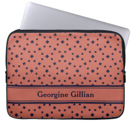 Capa Para Notebook nome elegante rosa azul escuro