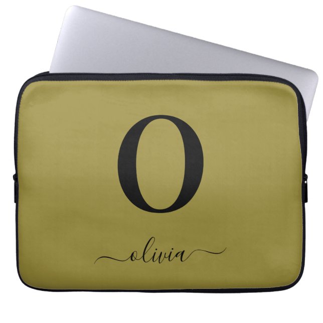 Capa Para Notebook Nome em Letra Cursiva com Monograma Personalizado  (Frente)