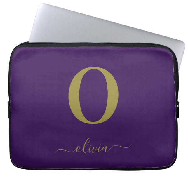 Capa Para Notebook Nome em Letra Cursiva com Monograma Personalizado  (Frente)