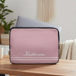 Capa Para Notebook Nome em Letra de Forma Minimalista Rosa Empoeirada