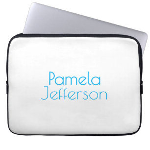 Capa Para Notebook Nome moderno mínimo azul e branco profissional