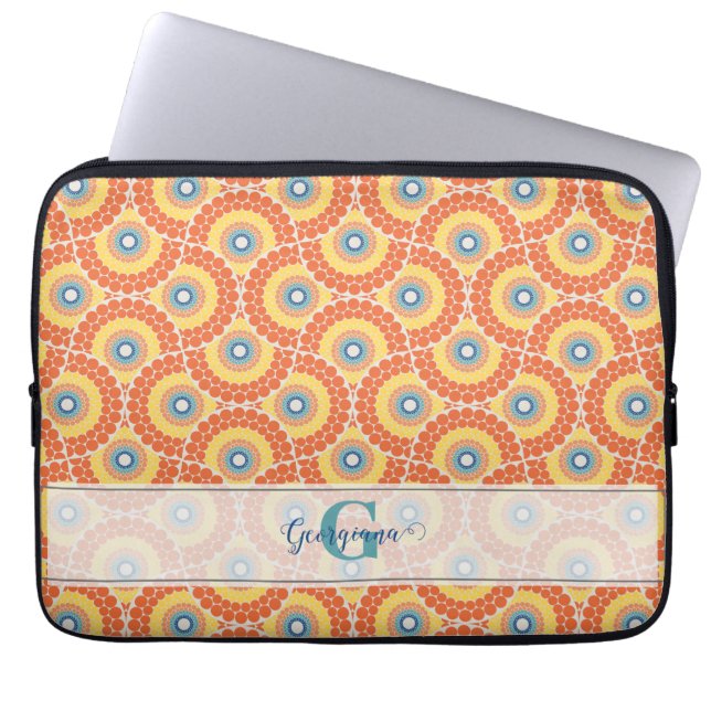 Capa Para Notebook Nome Personalizado Art Deco Aegean Summer Radiant  (Frente)