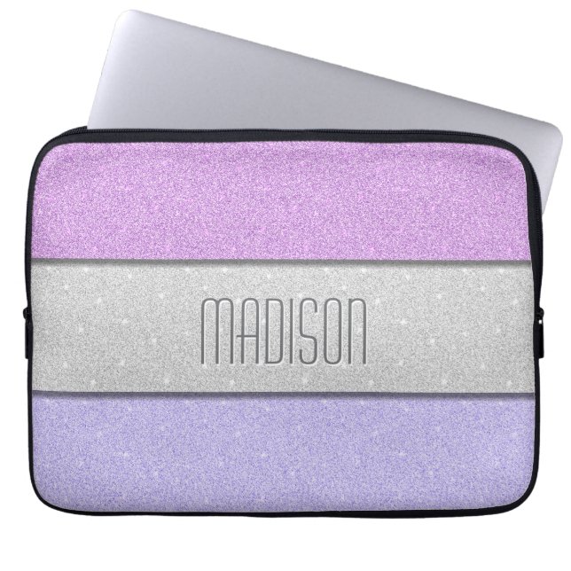 Capa Para Notebook Nome Personalizado Brilho Brilho Falso (Frente)