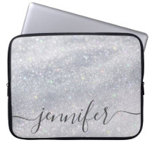 Nome Personalizado da Glitter do Elegante Silver