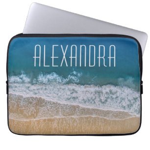 Capa Para Notebook Nome Personalizado da Praia Tropical de Sonho Flór
