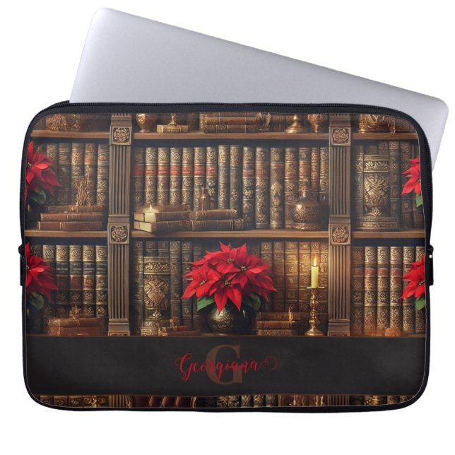 Capa Para Notebook Nome Personalizado Dark Academia Poinsettia Booksh (Frente)