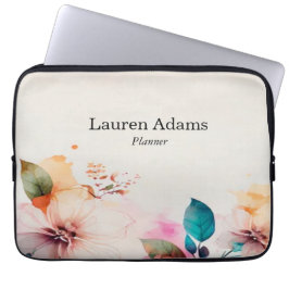 Capa Para Notebook Nome personalizado das flores aquáticas cor pastel