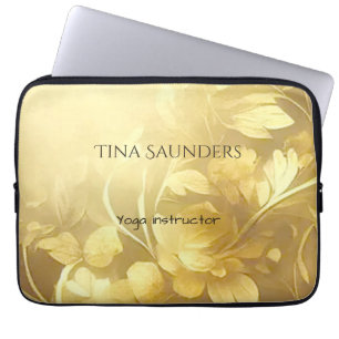 Capa Para Notebook Nome personalizado das flores de ouro ioga