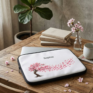 Capa Para Notebook nome personalizado de fantasia elegante de flor de