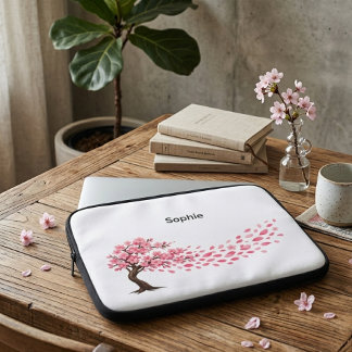 Capa Para Notebook nome personalizado de fantasia elegante de flor de