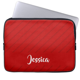 Capa Para Notebook Nome personalizado de plástico diagonal vermelho t