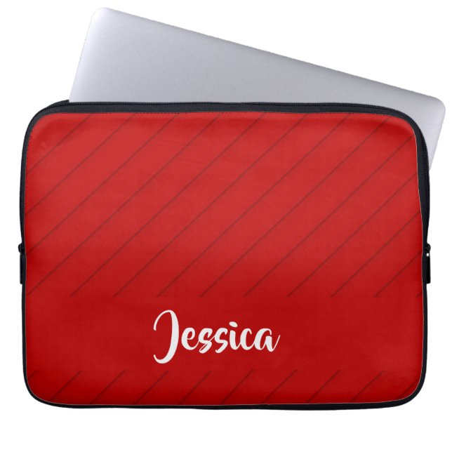 Capa Para Notebook Nome personalizado de plástico diagonal vermelho t (Frente)