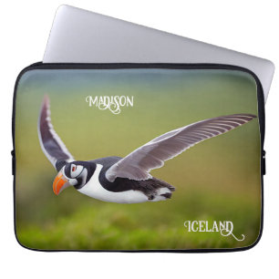 Capa Para Notebook Nome Personalizado de Puffin da Islândia