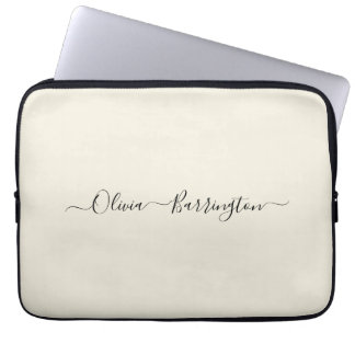 Capa Para Notebook Nome Personalizado de Script Branco Mínimo Moderno