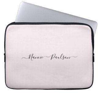 Capa Para Notebook Nome Personalizado de Script Rosa Esmagador Mínimo
