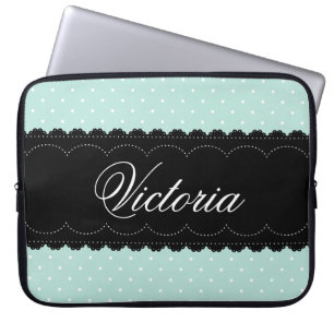 Capa Para Notebook Nome Personalizado do Design Preto do chique de Mi