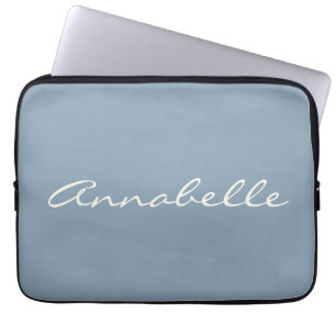 Capa Para Notebook Nome Personalizado do Script Manuscrito Azul Elega