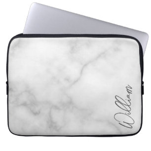Capa Para Notebook Nome Personalizado do Script Moderno do Marble Bra