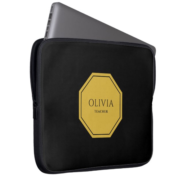 Capa Para Notebook Nome personalizado e Bolsa de laptop Neoprene de 1 (Frente Esquerda)